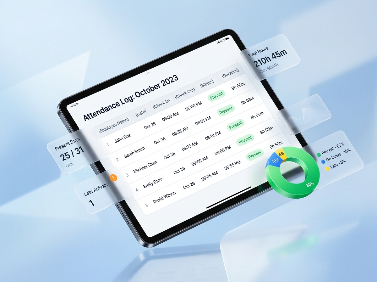 Attendance Log & Donut Chart
